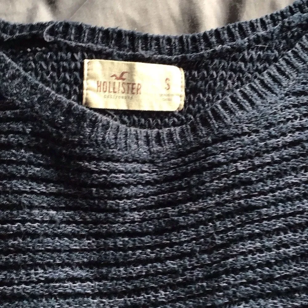 Hollister Y2K Dark Blue Knit Lace Trim Layered Peplum Sweater Bella Swan Small S